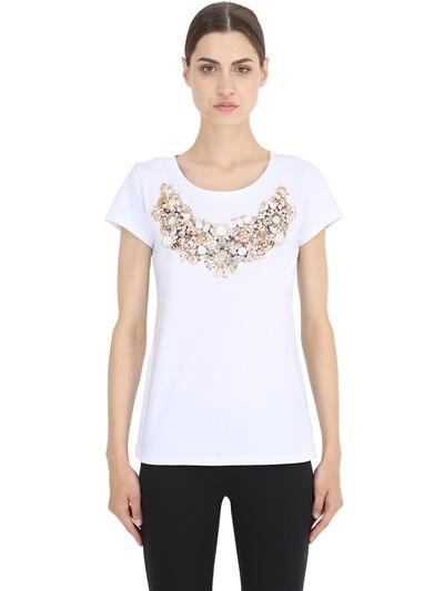 Blugirl Underwear Jewel Printed Cotton Jersey T-shirt