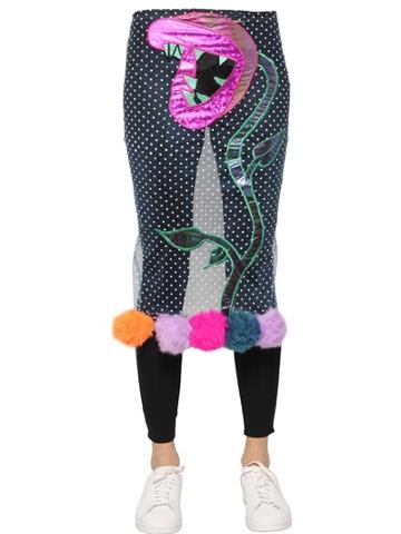 Maid In Love Seal Embroidered Swiss Dot Tulle Skirt