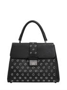 Red Valentino Riveted Embossed Leather Top Handle Bag