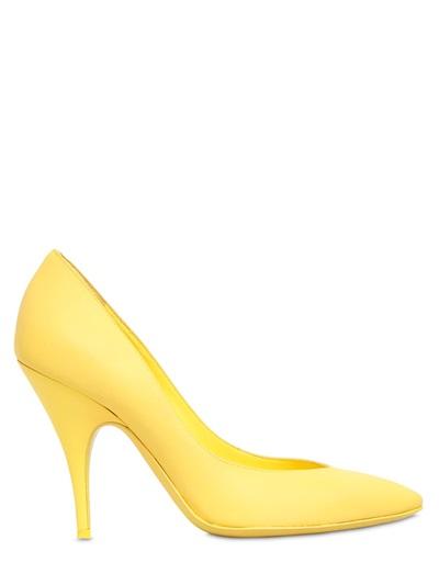 Moschino 100mm Rubberized Leather Pumps