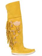 El Vaquero Fringed Suede Boots