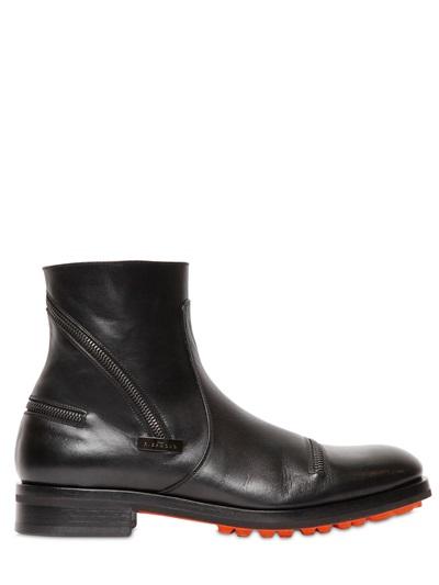 John Richmond Zip-up Smooth Leather Boots