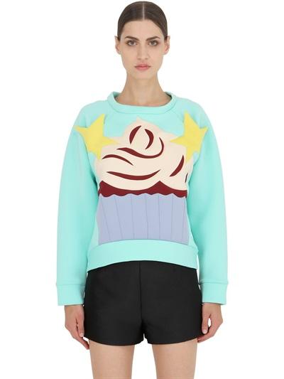 Yang Du Cupcake Patchwork Neoprene Sweatshirt