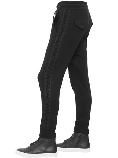 Helmut Lang Side Lace-up Detail Cotton Jogger Pants