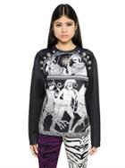 Fausto Puglisi Printed & Studded Neoprene Sweatshirt
