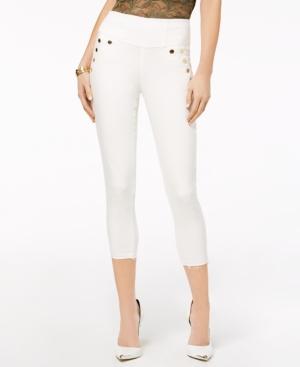 Guess High-waist Button-detail Capri Jeans
