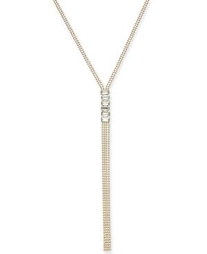 Thalia Sodi Gold-tone & Crystal Ball-chain Lariat Necklace, 17-1/2 + 3 Extender, Created For Macy's