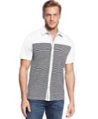Alfani Black Fred Feeder-stripe Shirt