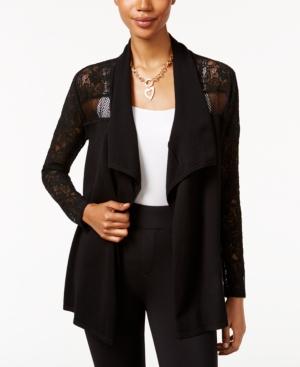 Thalia Sodi Lace-trim Open-front Cardigan, Only At Macy's