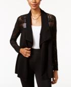 Thalia Sodi Lace-trim Open-front Cardigan, Only At Macy's