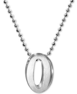 Alex Woo 0 Number Pendant Necklace In Sterling Silver