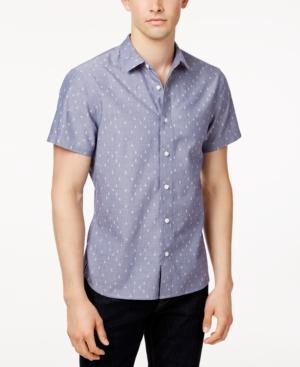 Armani Exchange Men's Chambray Anchor-print Denim Shirt