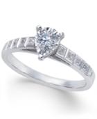 Diamond Miracle-plate Engagement Ring (3/8 Ct. T.w.) In 14k White Gold