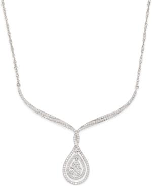 Diamond Teardrop Pendant Necklace (1 Ct. T.w.) In 14k White Gold