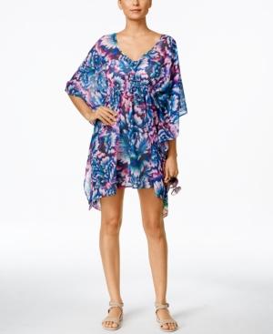 Calvin Klein Atlantis Floral-print Caftan Cover Up Women's Swimsuit