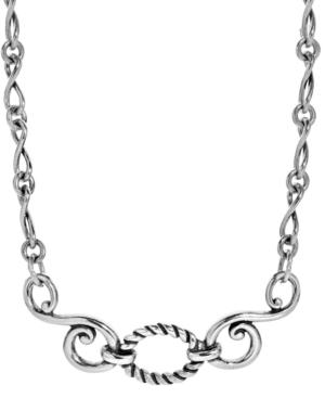 Carolyn Pollack Infinity Chain Plaque Necklace In Sterling Silver