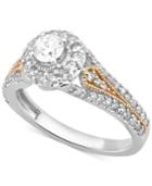 Diamond Two-tone Engagement Ring (1/2 Ct. T.w.) In 14k Gold And White Gold
