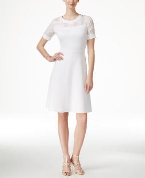 Ny Collection Illusion Lattice-pattern A-line Dress