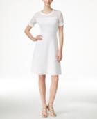 Ny Collection Illusion Lattice-pattern A-line Dress