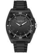 Caravelle New York By Bulova Men's Black Silicone Strap Watch 44mm 43a127