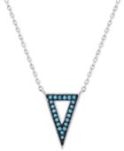 Manufactured Turquoise Triangle Pendant Necklace In Sterling Silver