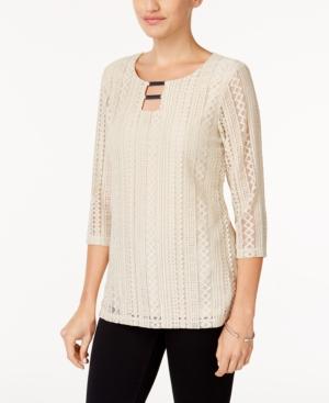 Jm Collection Lace Overlay Tunic, Created For Macy's
