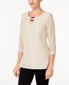 Jm Collection Lace Overlay Tunic, Created For Macy's