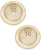 Charter Club Gold-tone Textured Button Stud Earrings, Only At Macy's