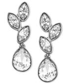 Swarovski Earrings, Rhodium-plated Crystal Cluster Drop Earrings