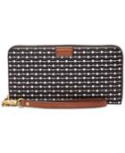 Fossil Emma Rfid Large Zip Around Printed Wallet