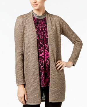 Alfani Metallic Open-front Cardigan, Created For Macy's