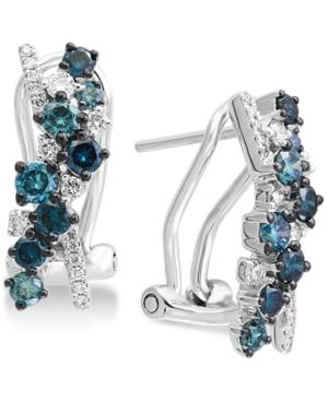 Effy Shades Of Bleu Diamond Drop Earrings (1 Ct. T.w.) In 14k White Gold