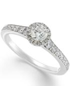 14k White Gold Diamond Round Halo Engagement Ring (3/4 Ct. T.w.)