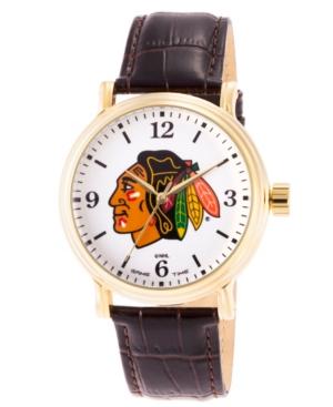 Gametime Nhl Chicago Blackhawks Men's Shiny Gold Vintage Alloy Watch