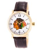 Gametime Nhl Chicago Blackhawks Men's Shiny Gold Vintage Alloy Watch