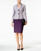 Le Suit Tweed Colorblocked Two-button Skirt Suit