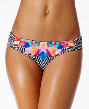 Bar Iii Feather Daze Print Side-tab Cheeky Bikini Bottoms, Only At Macy's Women's Swimsuit