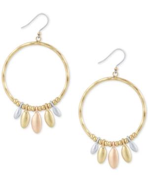 Lucky Brand Tri-tone Dangle Hoop Drop Earrings