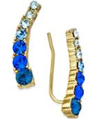Kate Spade New York 14k Gold-plated Blue Crystal Ear Climber Earrings