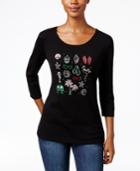 Karen Scott Holiday Tropical Graphic Top, Only At Macy's