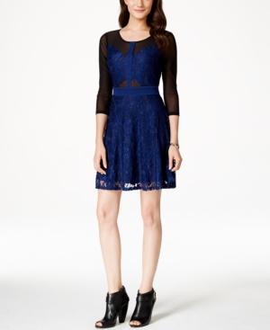 Material Girl Juniors' Illusion Lace Cutout Dress, Only At Macy's