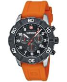 Wenger Men's Swiss Chronograph Roadster Orange Silicone Strap Watch 45mm 01.0853.103