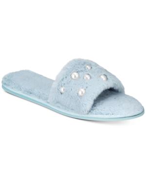 I.n.c. Embellished Faux-fur Slide Slippers, Created For Macy's