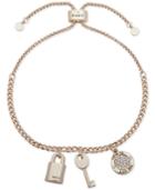 Dkny Gold-tone Pave Keys To The City Slider Bracelet, Created For Macy's