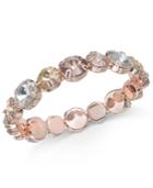 Anne Klein Rose Gold-tone Multi-stone Stretch Bracelet