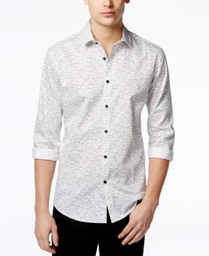 Alfani Red Men's Craven Dash-print Long-sleeve Shirt, Only At Macy's