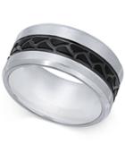 Sutton By Rhona Sutton Men's Stainless Steel Tire Tread Ring
