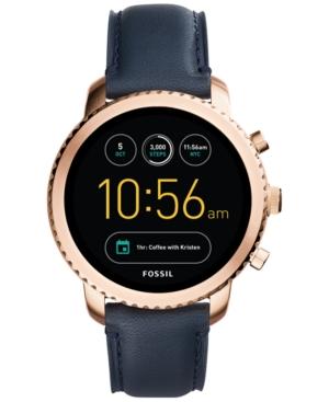 Fossil Q Men's Explorist Gen 3 Navy Leather Strap Touchscreen Smart Watch 44mm