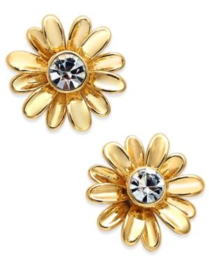 Kate Spade New York 14k Gold-plated Crystal Daisy Button Earrings