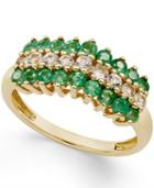 Emerald (5/8 Ct. T.w.) And White Sapphire (1/3 Ct. T.w.) Ring In 10k Gold